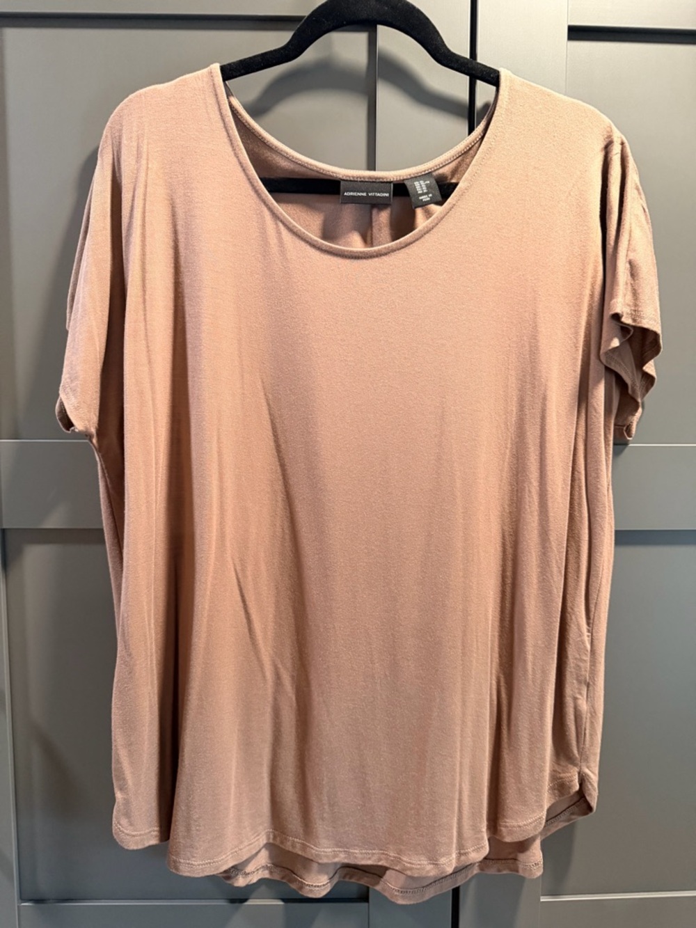 Adrienne Vittadini Short Sleeve Tee in Dusty Mauve